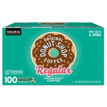 Keurig K-Cup pods box back view with Regular medium roast, 100 count