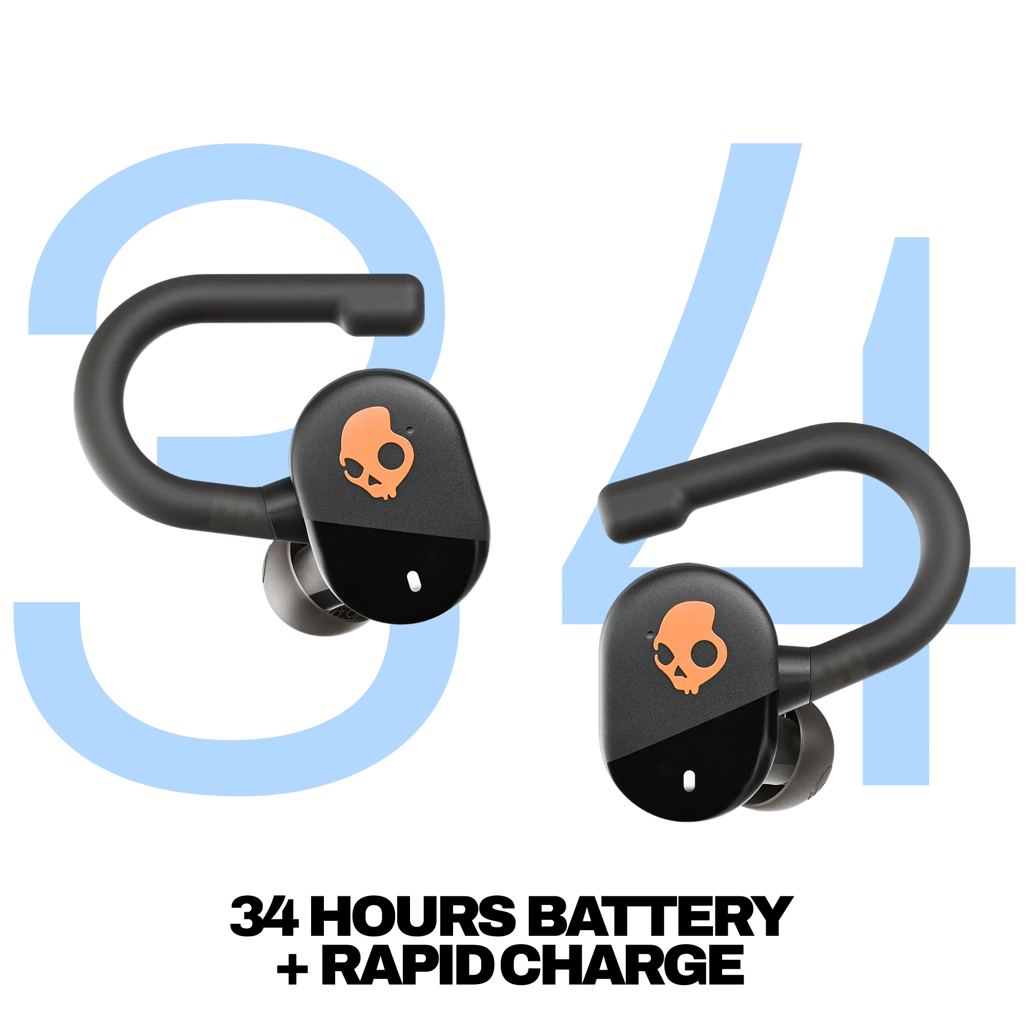 Skullcandy Push Play Active XT True Wireless Inner Ear Earbuds, Black