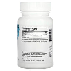 Thorne, Vitamin B12 as Methylcobalamin, 60 Capsules (1 mg per Capsule)