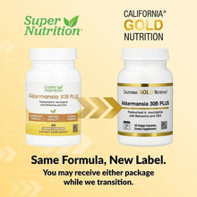 California Gold Nutrition Akkermansia 30B PLUS bottles with same formula, new label