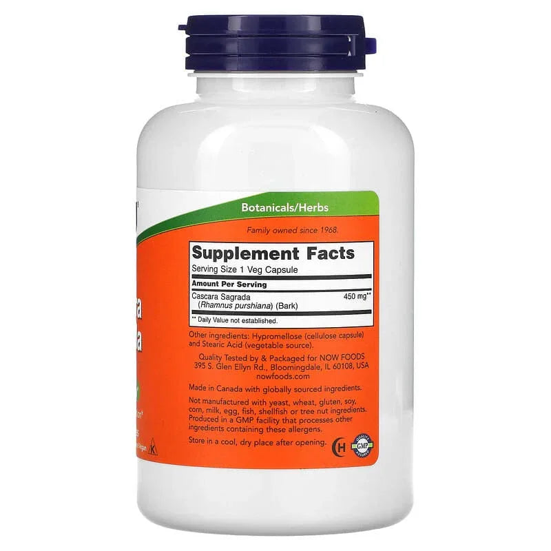 NOW Foods, Cascara Sagrada, 450 mg, Veg Capsules