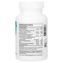 THORNE Stress B-Complex bottle, back Supplement Facts nutrition panel