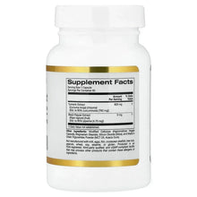 Turmeric extract supplement bottle with back label and Supplement Facts panel