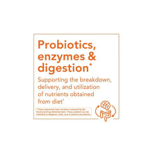 Probiotics, enzymes & digestion* box panel with description text