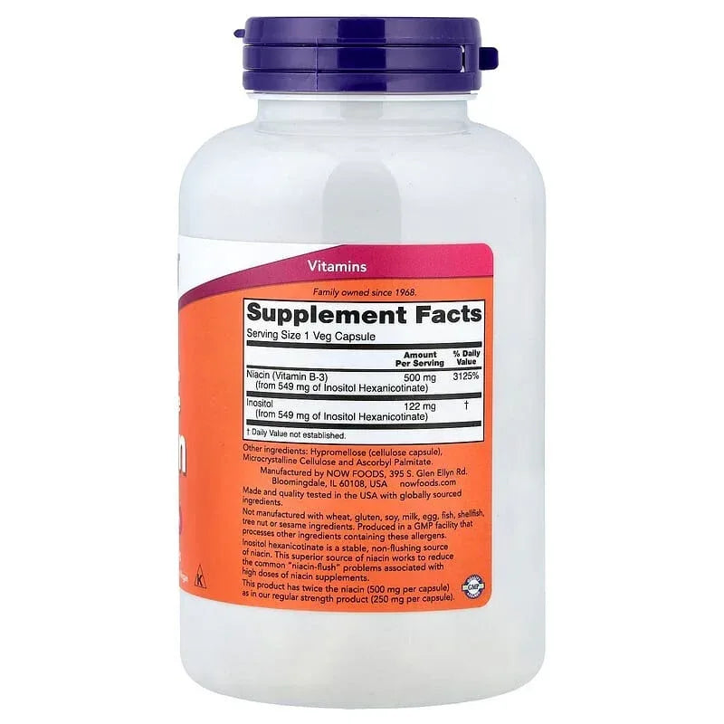 NOW Foods, Flush-Free Niacin, Veg Capsules