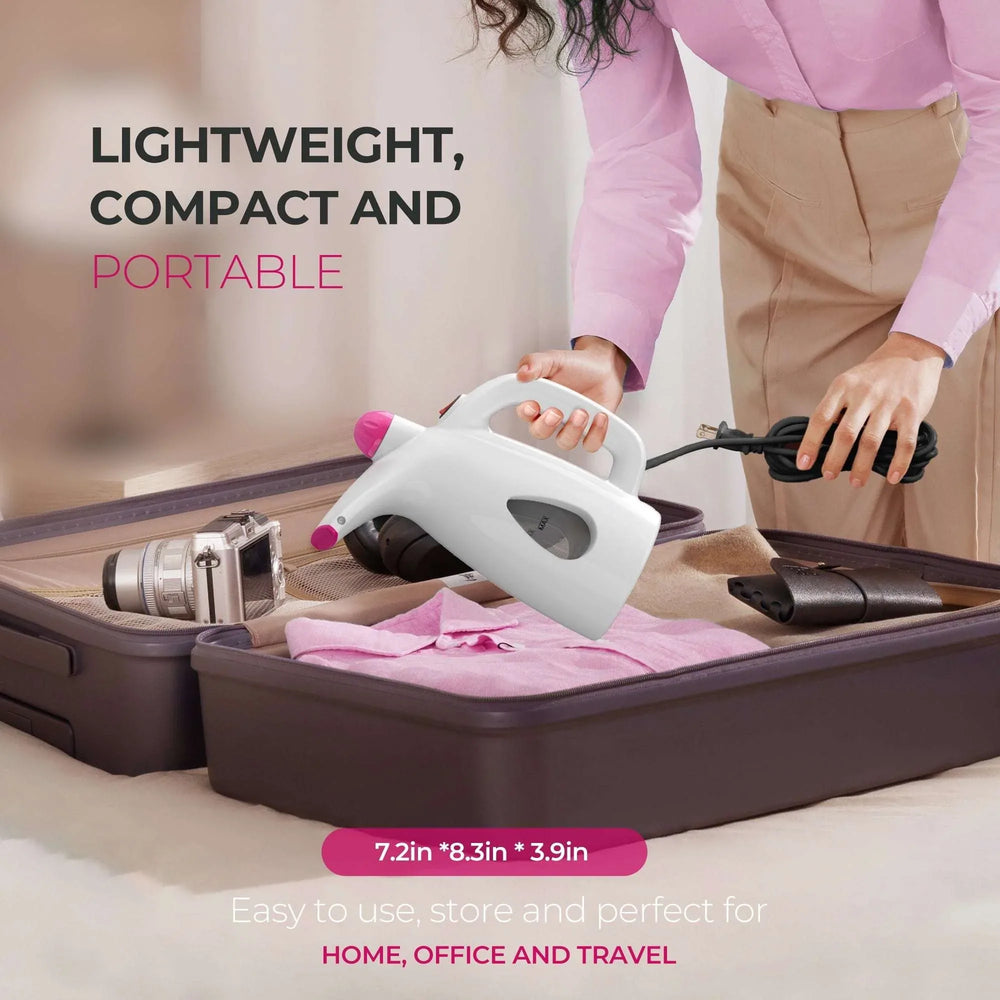 Riousery Handheld Garment Steamer 800W, Ergonomic Handle, Portable Steamer for Clothes, Bedding, and Travel, 7oz Water Tank - USA MEGA SHOP