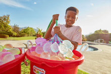 Self-sealing water balloon bundle in assorted pastel colors with tied necks
