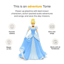 Cinderella character figurine with learning icons and feature text