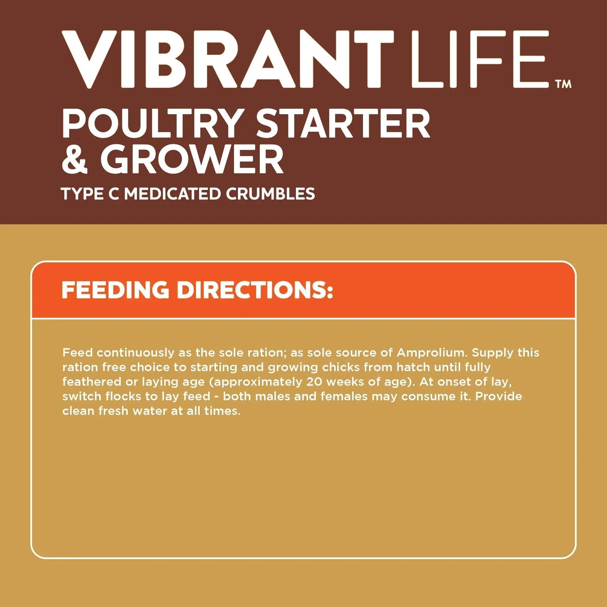 Vibrant Life Poultry Starter and Grower Type C Medicated Crumbles, 5 lb Bag - USA MEGA SHOP