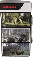Trail camera display showing three wildlife photos outdoors