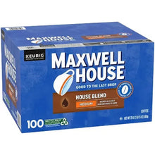Maxwell House House Blend Medium 100-count K-Cup coffee pod box, front view