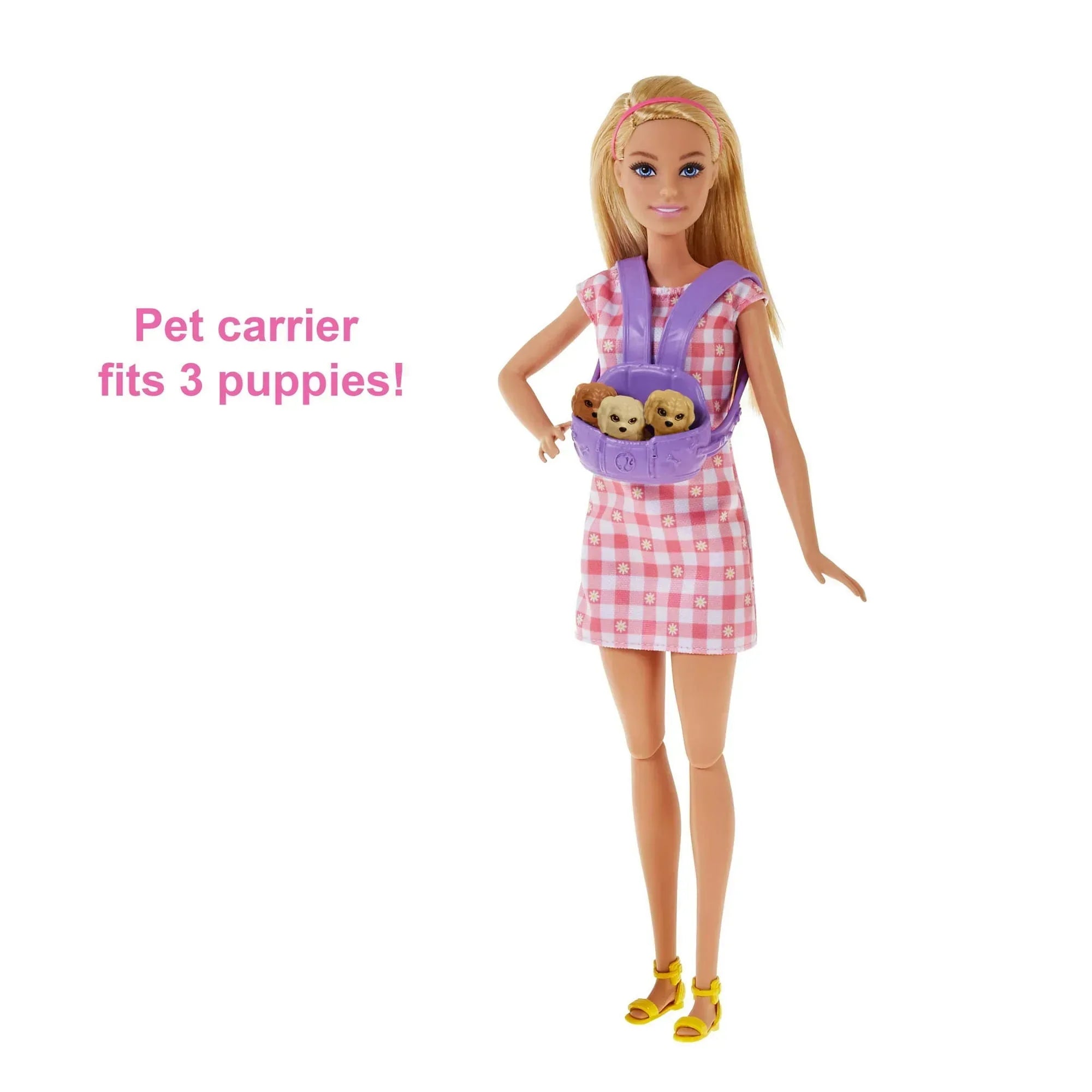 Barbie Doll & Newborn Pets Playset with Pregnant Mom Dog, Color-Change Puppies & Accessories, Blonde