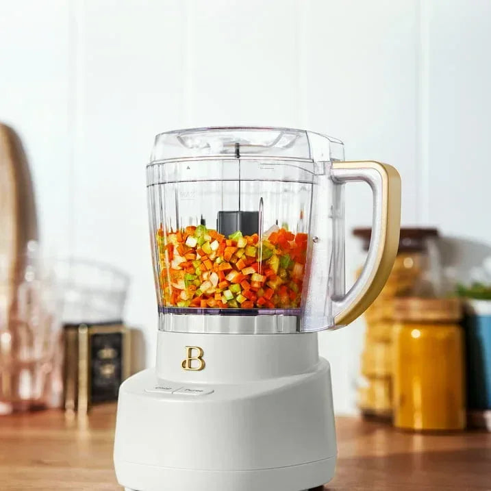 Beautiful 3-Cup Food Chopper, White Icing by Drew Barrymore