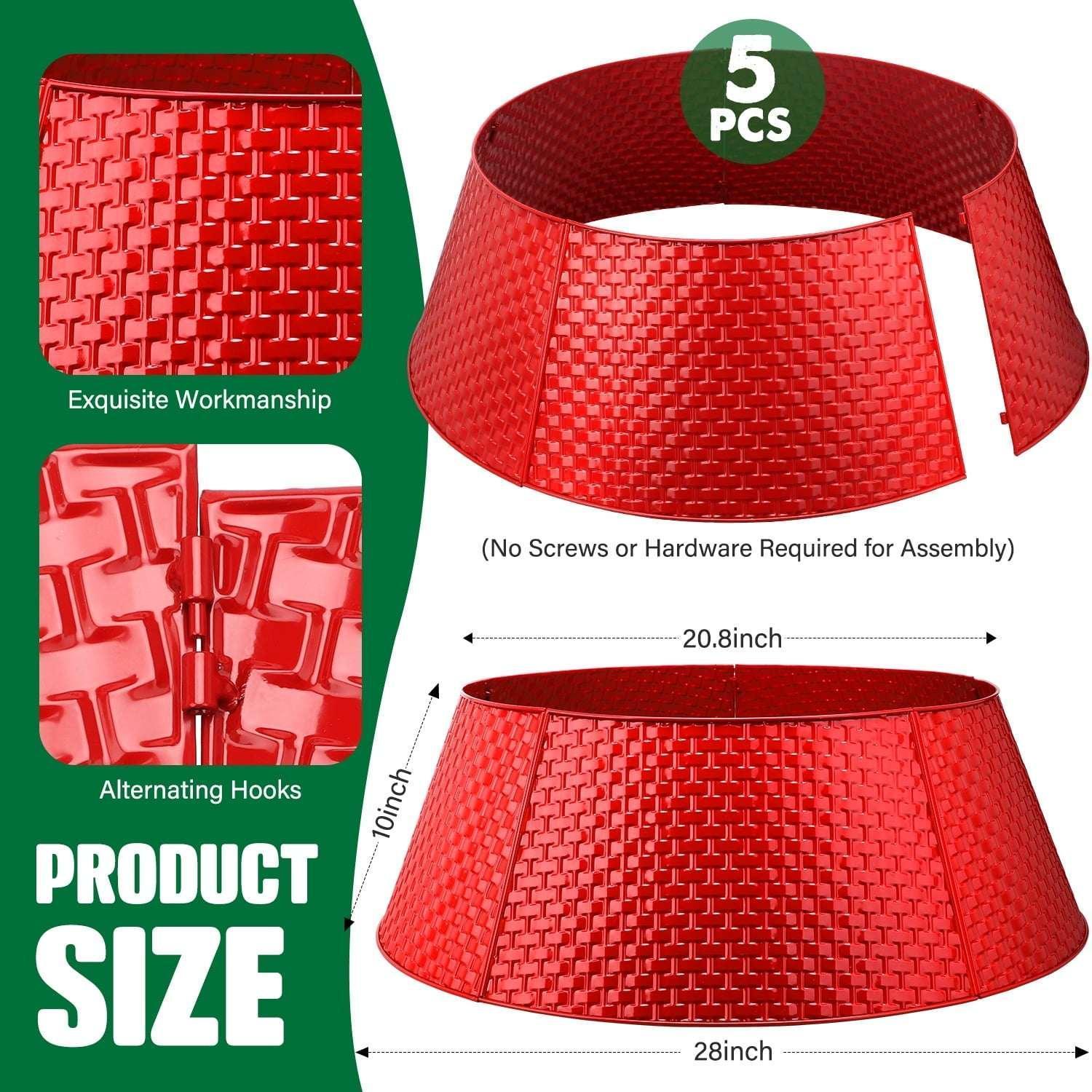 Ayieyill 28 inch Christmas Tree Collar, Christmas Tree Skirt for Christmas Tree Decorations | Metal