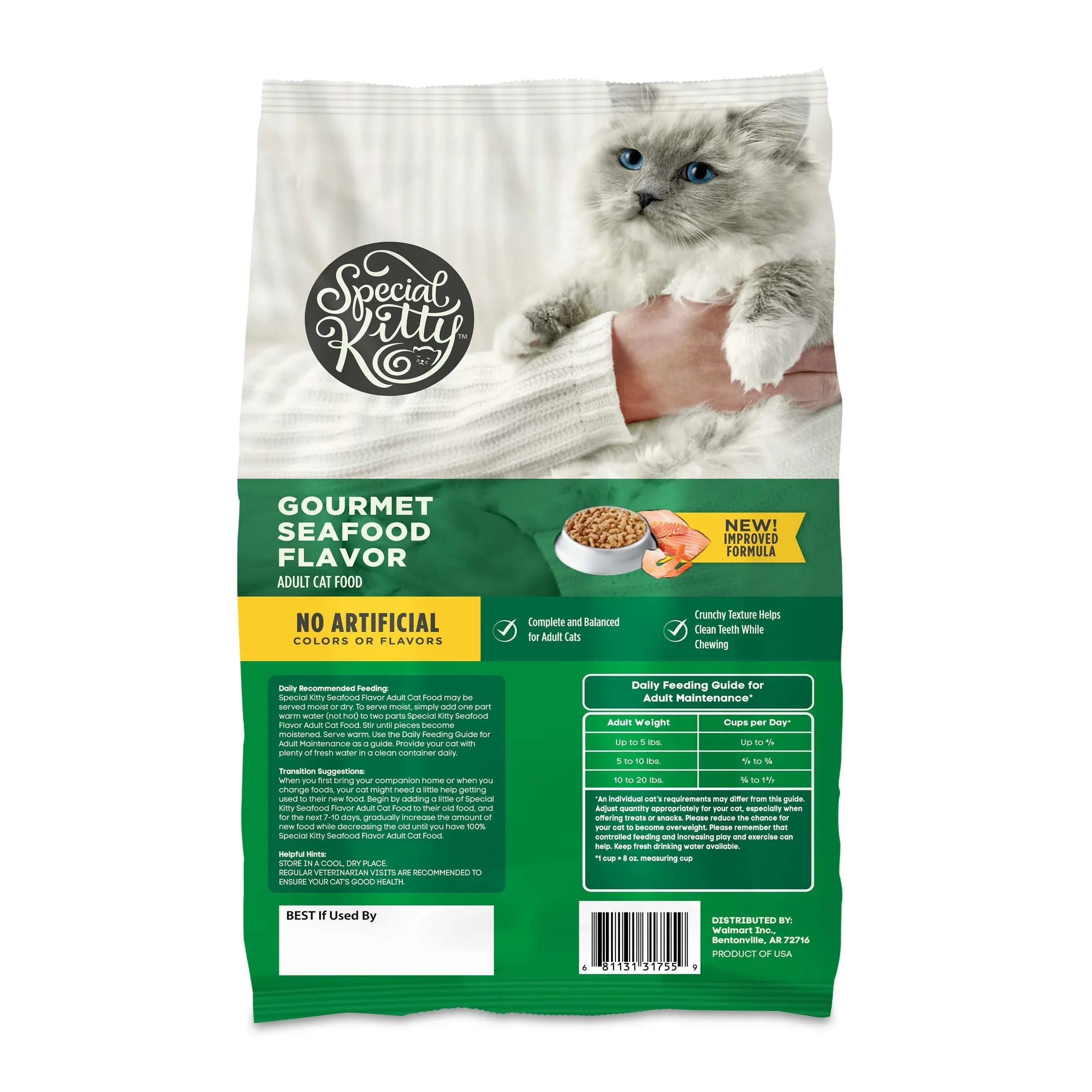 Special Kitty Gourmet Formula Seafood Blend Flavor Dry Cat Food, 3.15 lb Bag - USA MEGA SHOP