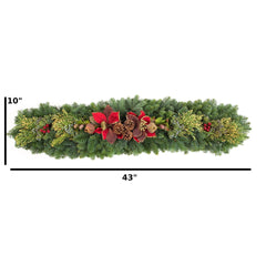 43" Fresh Mantel Garland - USA MEGA SHOP
