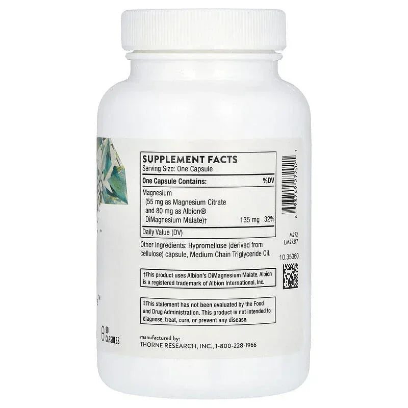 Thorne, Magnesium CitraMate, 90 Capsules (135 mg per Capsule)