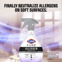 Allergen neutralizer spray bottle with gray trigger, white and purple label