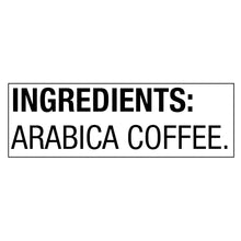 Coffee ingredients label: Arabica coffee