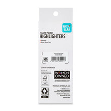 Pen+Gear yellow pocket highlighters package back with product info label