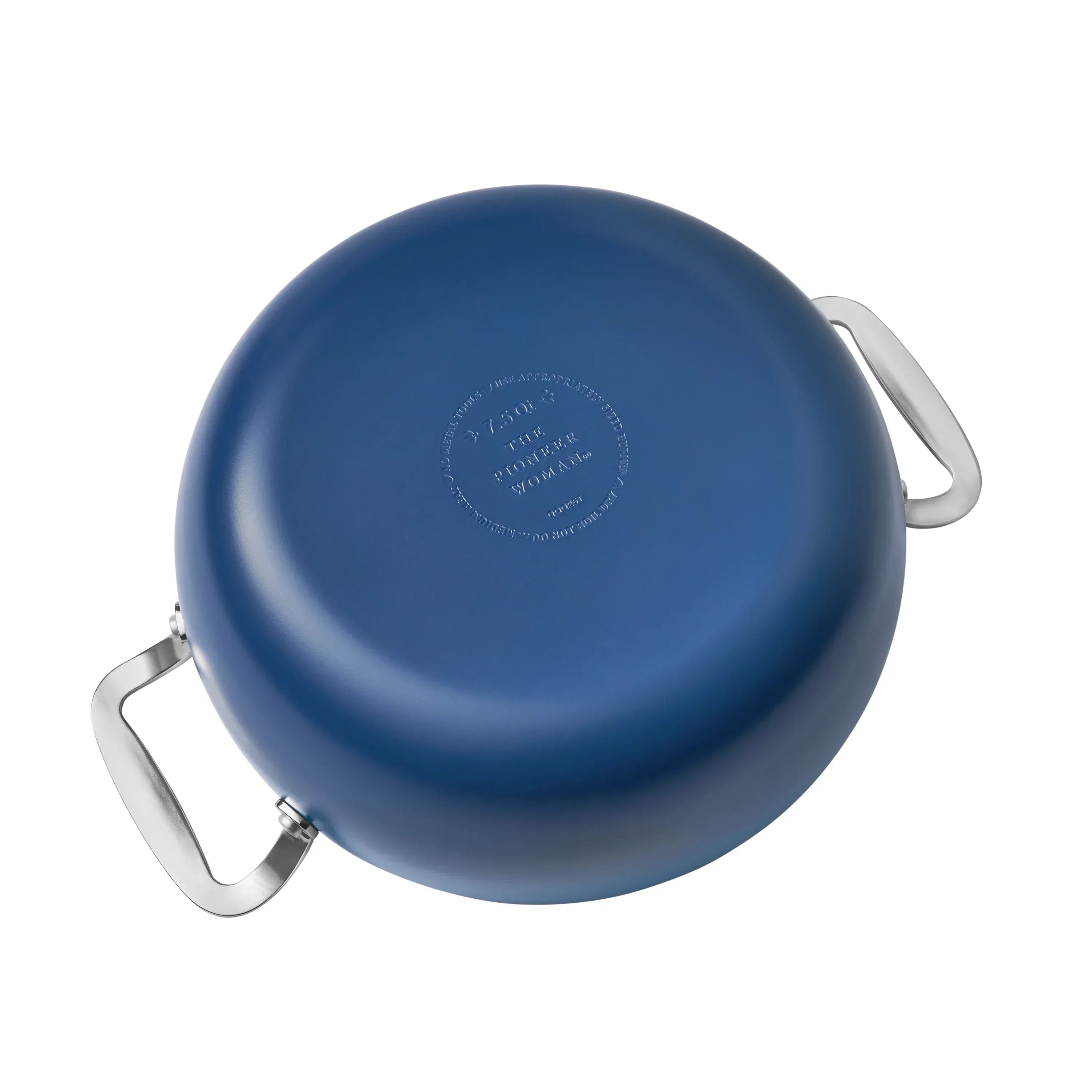The Pioneer Woman Harlow 7.5 qt Ceramic Non-Stick Stock Pot with Lid, Denim Blue