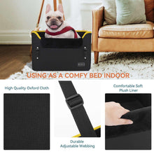 PETSFIT pet booster seat black with plush liner and adjustable webbing strap