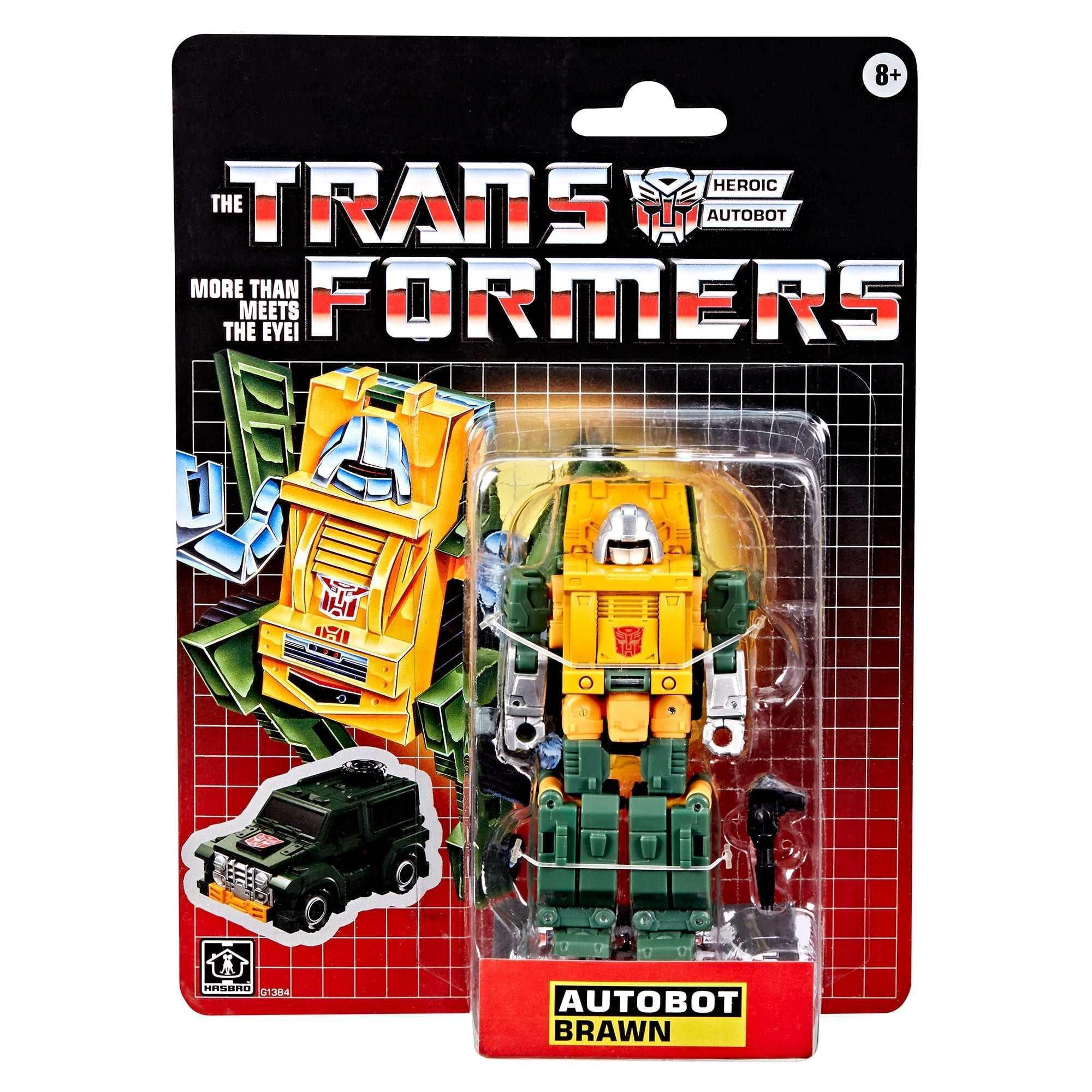 Transformers Toys Autobot Brawn Retro G1-Inspired 5"" Action Figure, Stocking Stuffers for Kids 8 and Up - USA MEGA SHOP