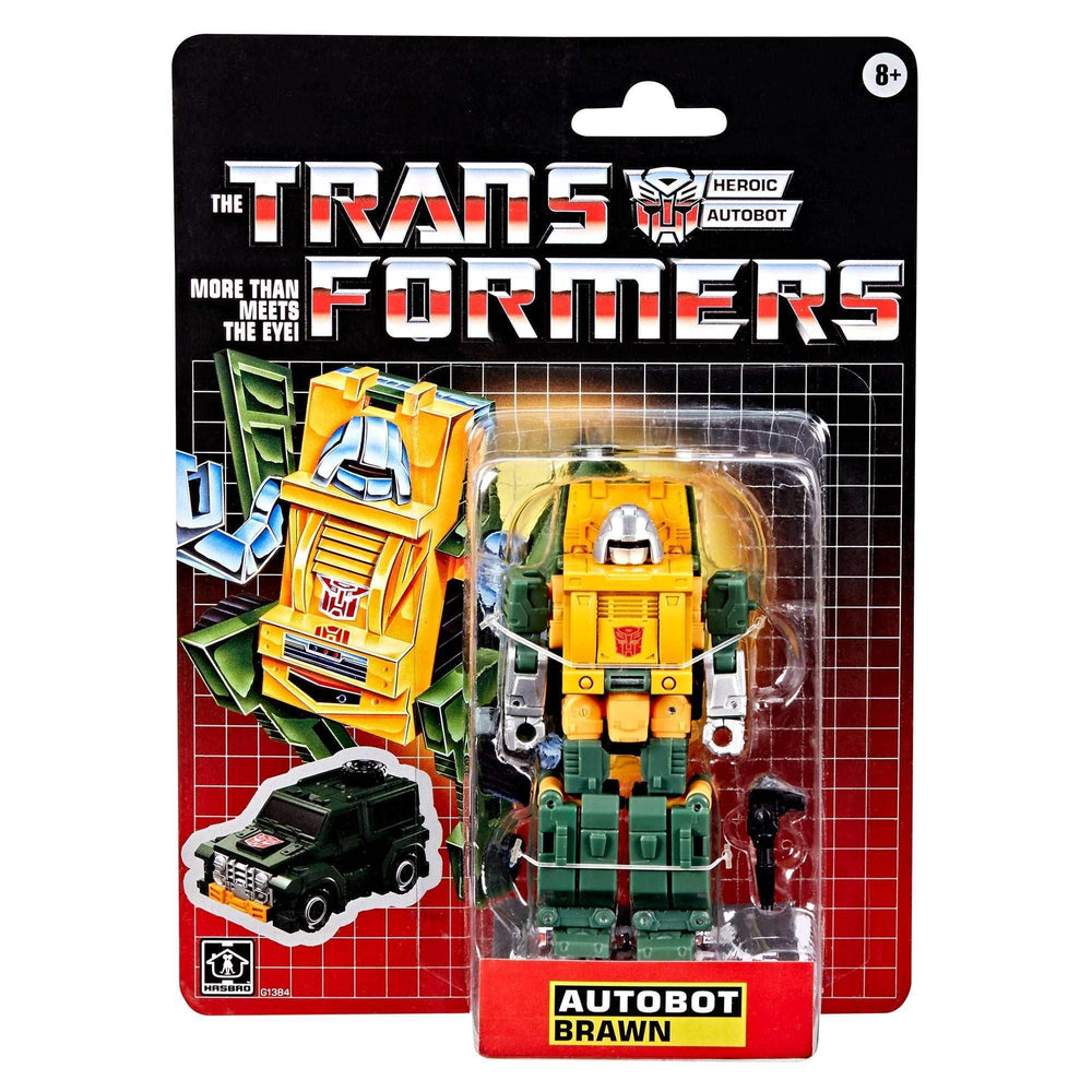 Transformers Toys Autobot Brawn Retro G1-Inspired 5"" Action Figure, Stocking Stuffers for Kids 8 and Up - USA MEGA SHOP