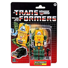 Boxed Transformers-style Autobot Brawn action figure with green and yellow robot