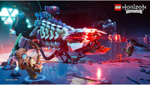 LEGO Horizon Adventures PS5 game screenshot featuring robots and bright blue-red energy