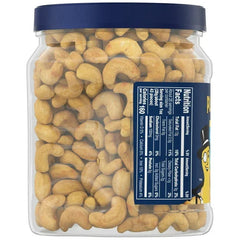PLANTERS Salted Cashew Halves and Pieces, Party Snacks, Plant-Based Protein, 26 oz Canister