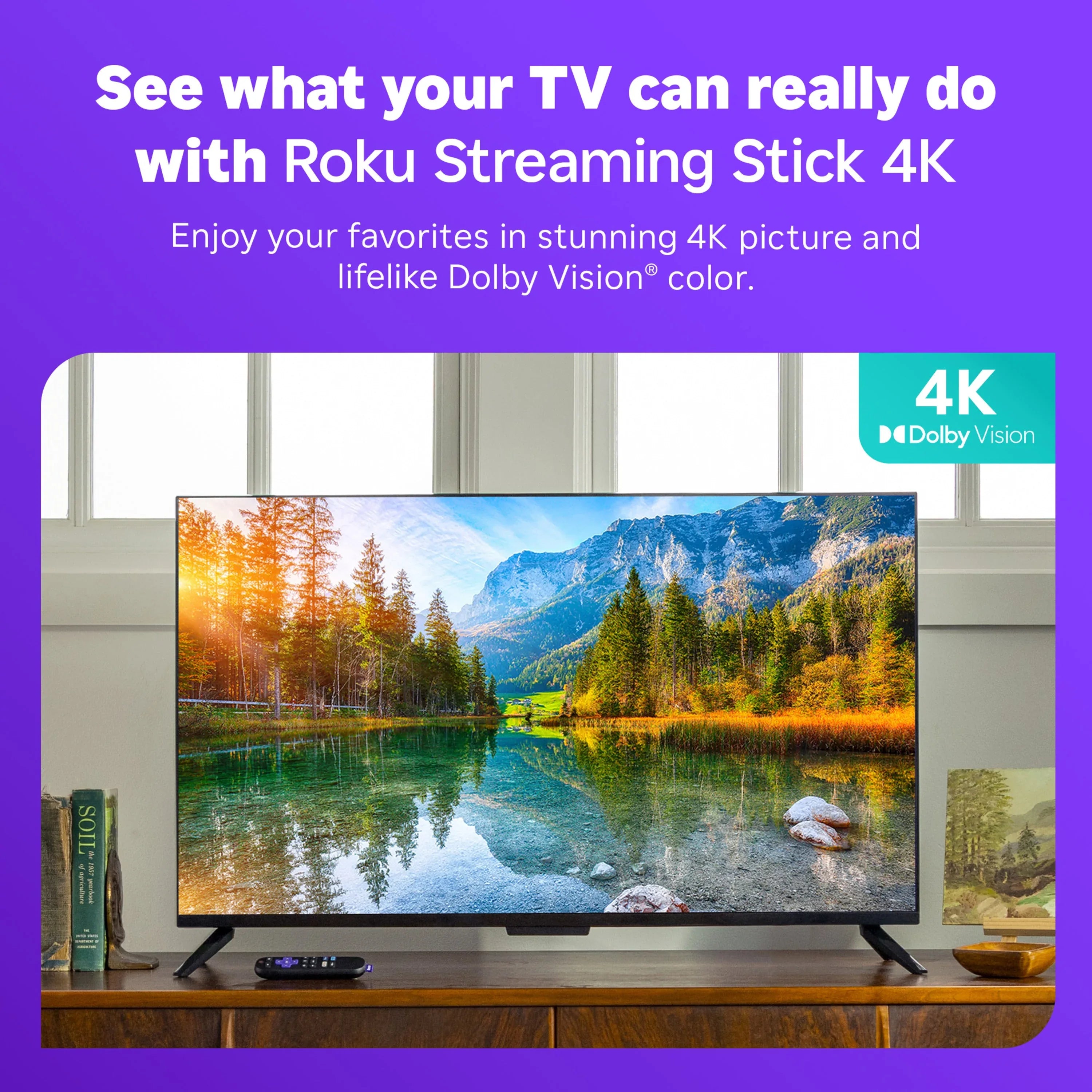 Roku Streaming Stick 4K - HDR & Dolby Vision Roku Streaming Device for TV with Voice Remote & Long-Range Wi-Fi - Free & Live TV - USA MEGA SHOP