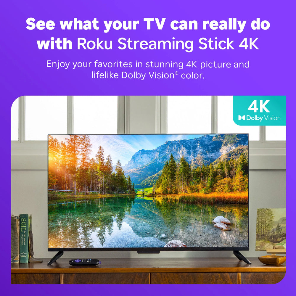 Roku Streaming Stick 4K - HDR & Dolby Vision Roku Streaming Device for TV with Voice Remote & Long-Range Wi-Fi - Free & Live TV - USA MEGA SHOP