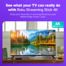 TV showing a 4K Dolby Vision landscape scene with streaming interface