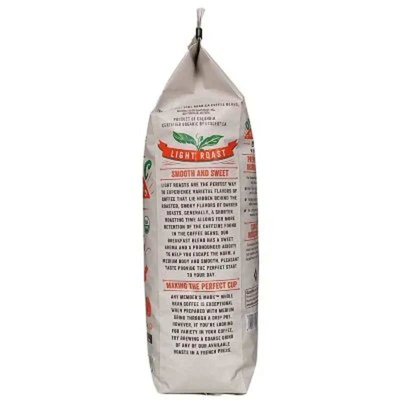 Member'S Mark Organic Whole Bean Coffee, Breakfast Blend (40 Oz.)