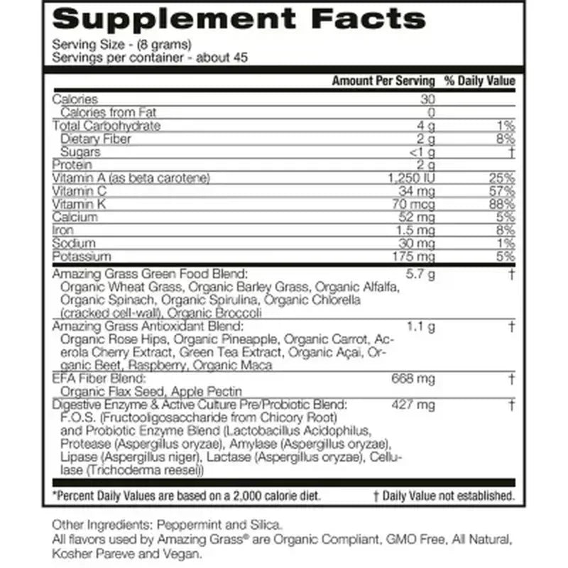 Amazing Grass Green Superfood Powder, Original (45 Servings, 12.6 Oz.)