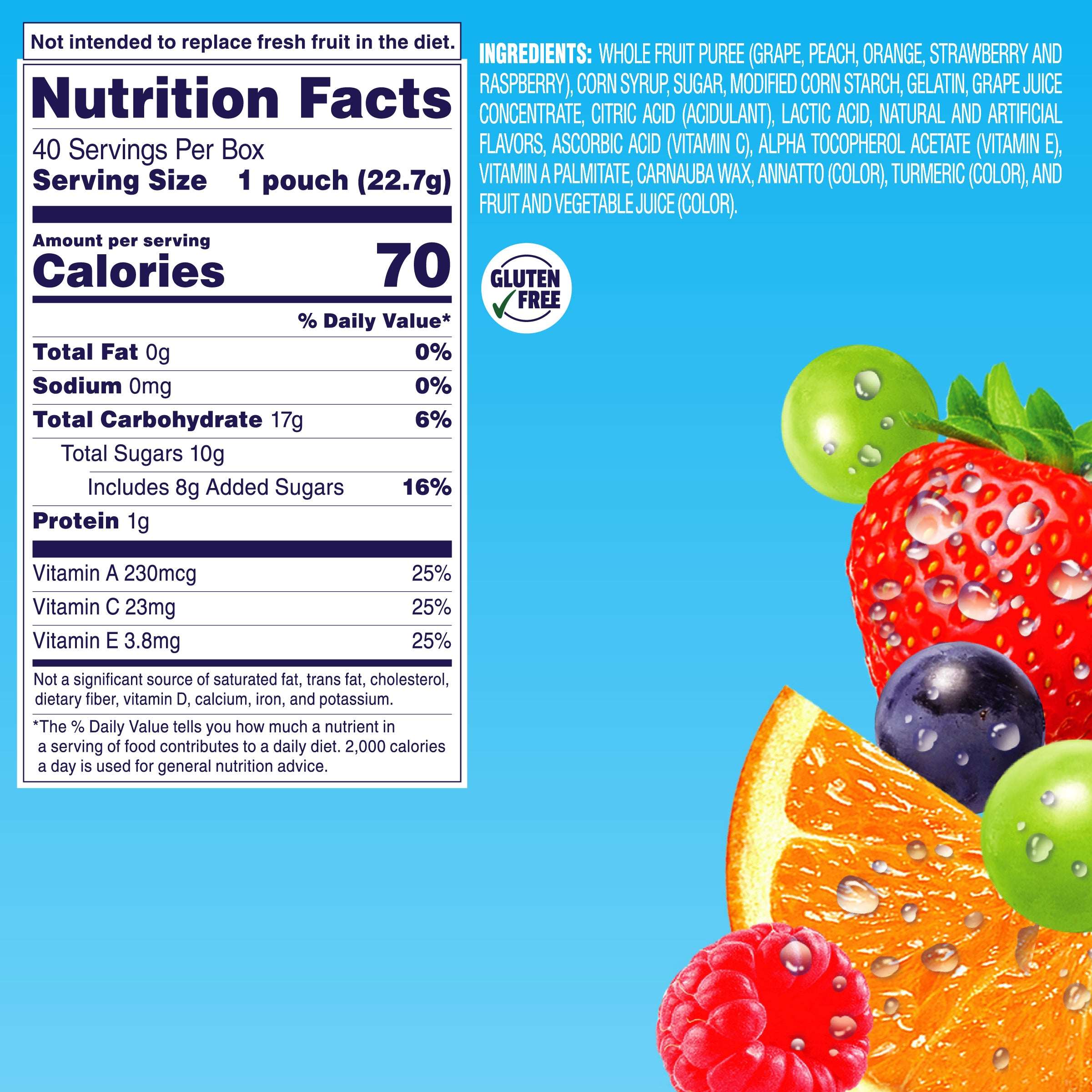 Welch's Fruit Snacks Gluten-Free Mixed Fruit Kids Snacks, Soft Snacks, 0.8 oz, 40 Count