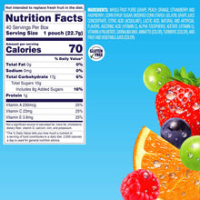 Welch's mixed fruit fruit snacks Nutrition Facts with gluten-free label and fruit graphics