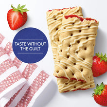 Strawberry pastry crisp crackers with red topping in a snack pouch