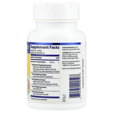Enzymedica digestive enzyme supplement bottle back label, 30 capsules