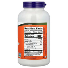 Psyllium husk powder jar, back label with Nutrition Facts and serving calories