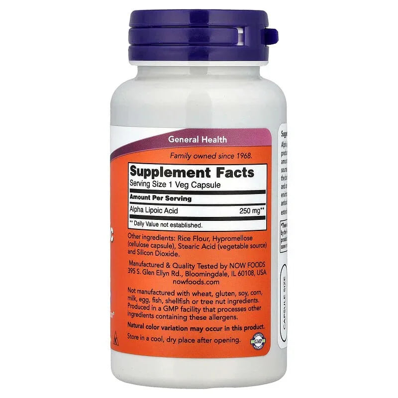 NOW Foods, Alpha Lipoic Acid, Veg Capsules