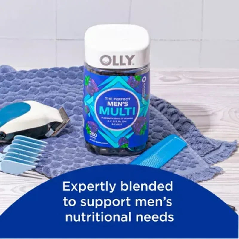 OLLY Men’s Multivitamin Gummy, Blackberry Flavor, 200 Count