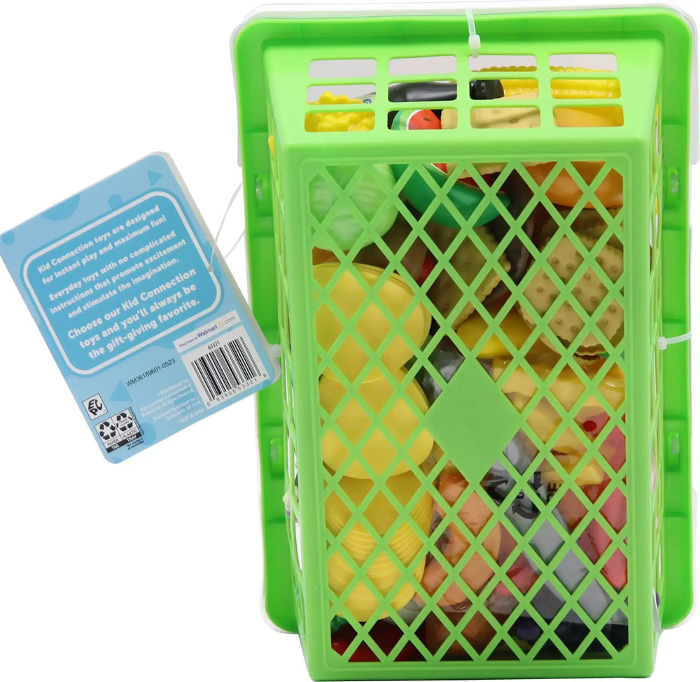 Kid Connection Play Food Basket, 100 Pieces, Toddler Toys - USA MEGA SHOP
