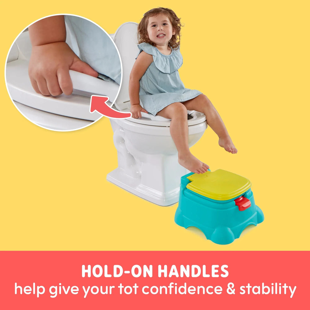 Sesame Street Elmo Hooray 3-in-1 Potty Chair, Toilet Trainer, Step Stool, Flush Handle, Unisex - USA MEGA SHOP