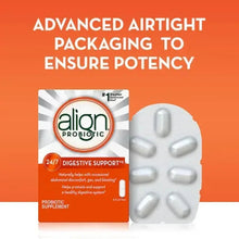 Align probiotic supplement box with blister pack of white capsules beside it