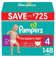 Pampers Cruisers 360 diaper box, size 4, 148 diapers