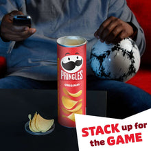 Potato crisps canister with Pringles logo and Original flavor text