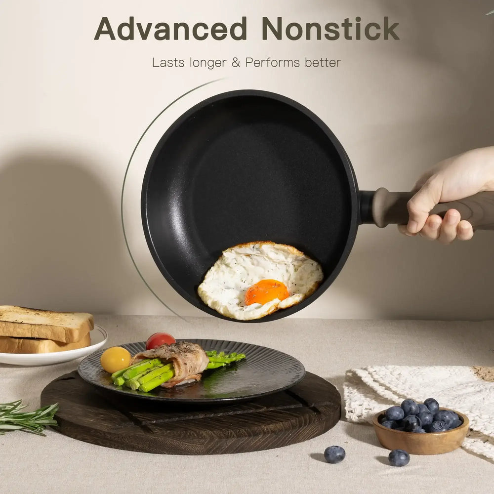 Astercook 18-Piece Pots and Pans Set, Black Titanium Induction Nonstick Cookware Set, Oven Safe to 480°F, Induction Compatible & Dishwasher Safe, Kitchen Cooking Set for RV Trips, Camping and Picnic - USA MEGA SHOP
