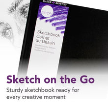 Hardcover Simply sketchbook with purple cover text, soft white pages, Daler-Rowney branding